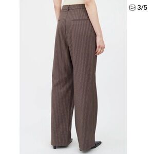 Reformation Chocolate Striped Dress Pants